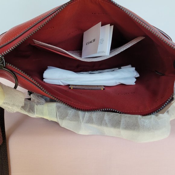 COACH Chaise Colorblocked Pebbled Leather Crossbody- Brick Red Multi-color ⭐ - Picture 11 of 16